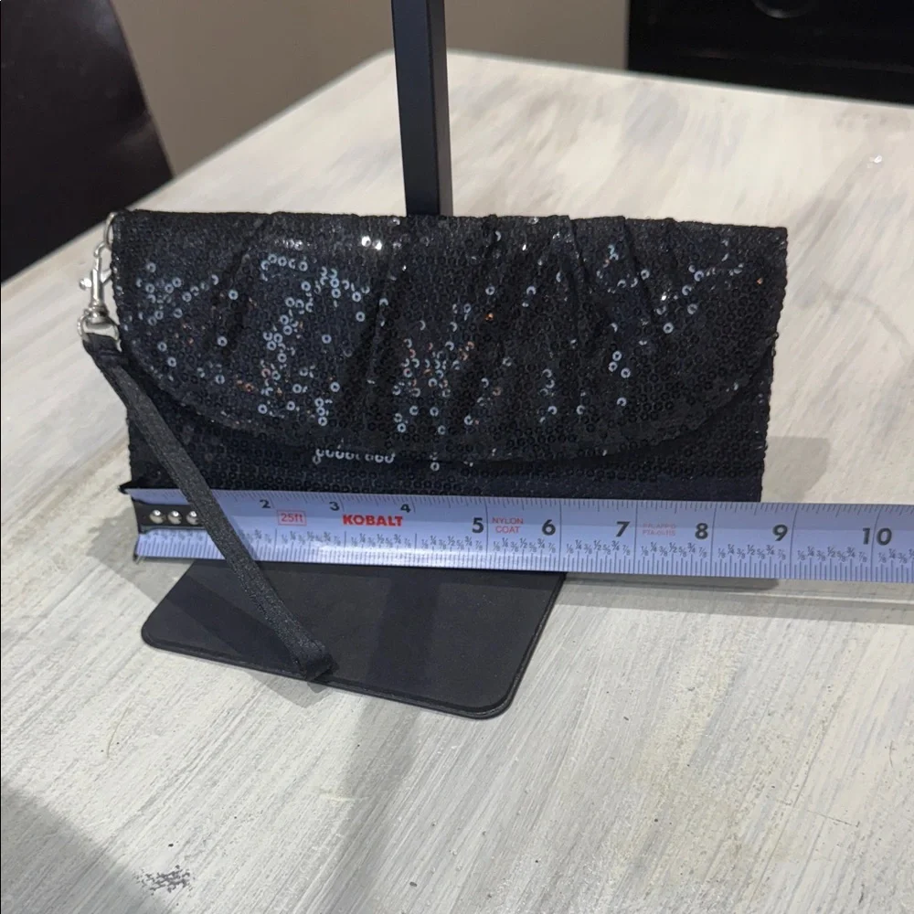 Elegant Black Sequin Clutch